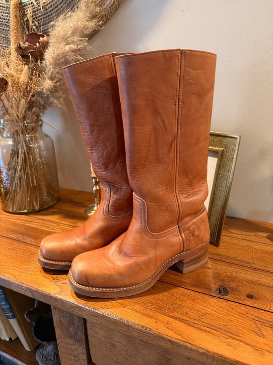 Frye Shoes - Frye Tan Leather Mid-Calf Boots